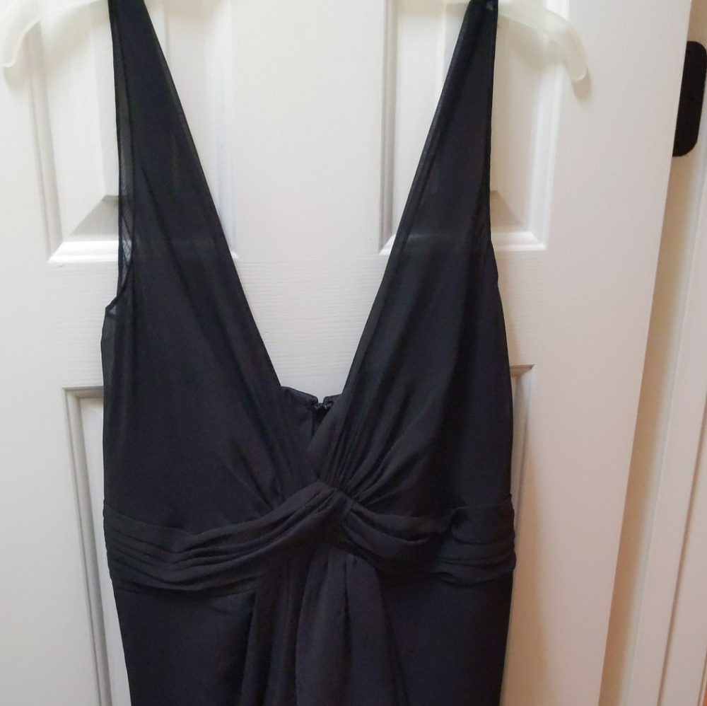 Floor length Grecian style bridesmaids dress